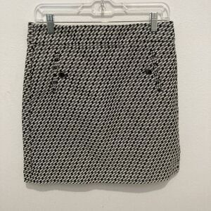 ANN TAYLOR LOFT gray black geometric straight skirt 2